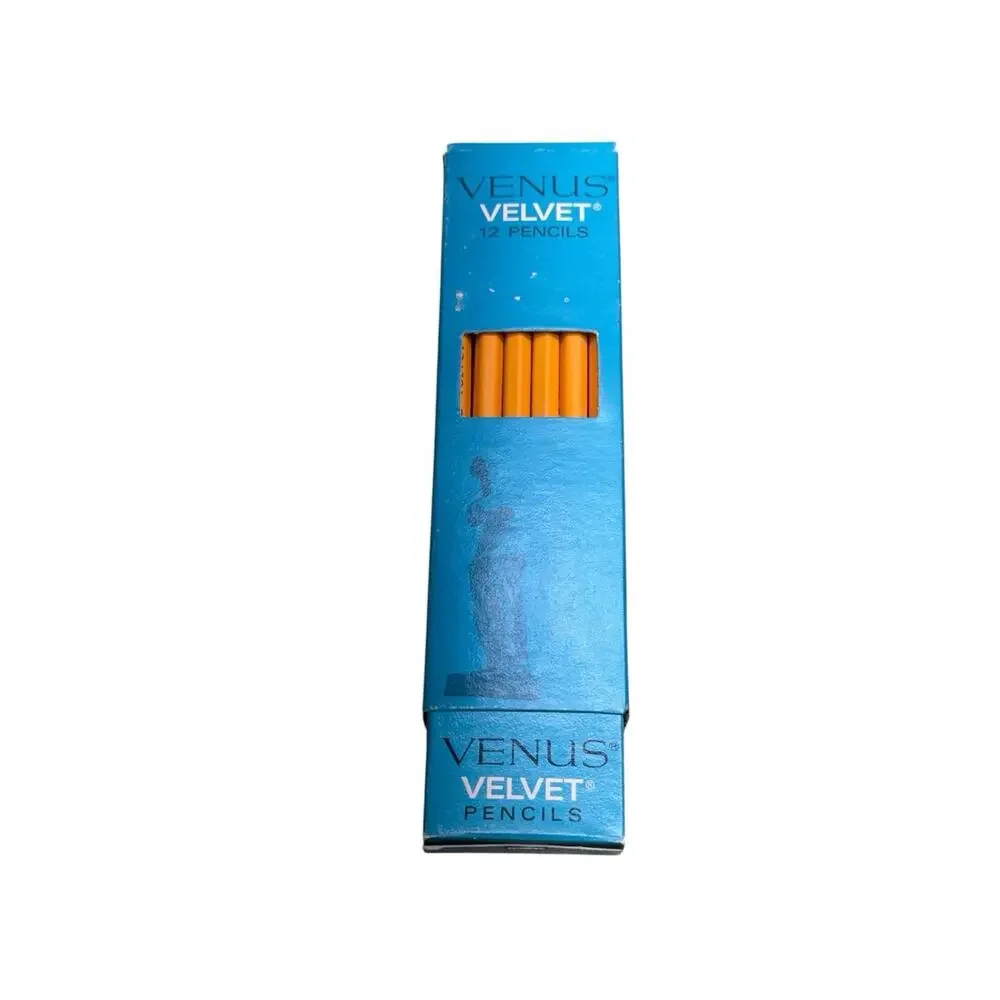 New Vintage Venus Velvet Pencils No. 2 Med Soft Original Box Unsharpened PK/12